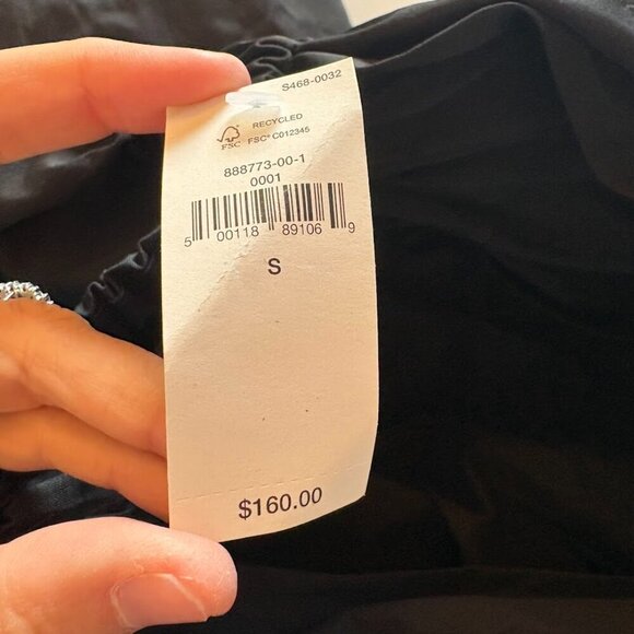 NWT Banana Republic Black Bubble-Hem Taffeta Midi Dress Open Back Twist Cocktail - Picture 7 of 11